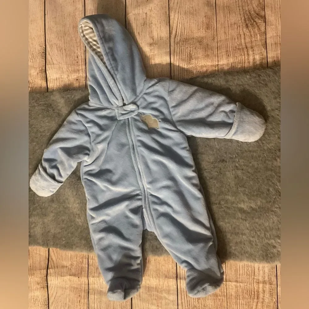 Baby Boy 5 Piece Warm Zipper Onesie Bundle Lot Size 0-3M